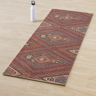 Tapis De Yoga Antique Oriental Faded Brown Kilim kurde
