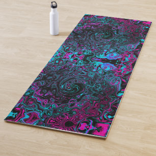 Tapis De Yoga Aqua Magenta et Abstrait noir