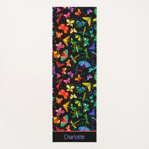 Tapis De Yoga Aquarelle Arc-en-ciel Papillons Enfants Personnali