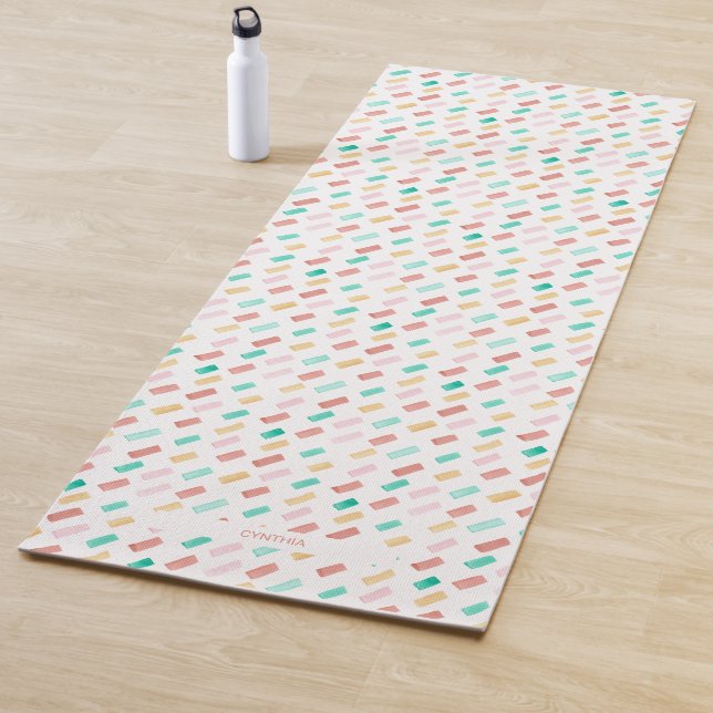Tapis De Yoga Aquarelle Brush Strots Motif Yoga Mat (En situation)