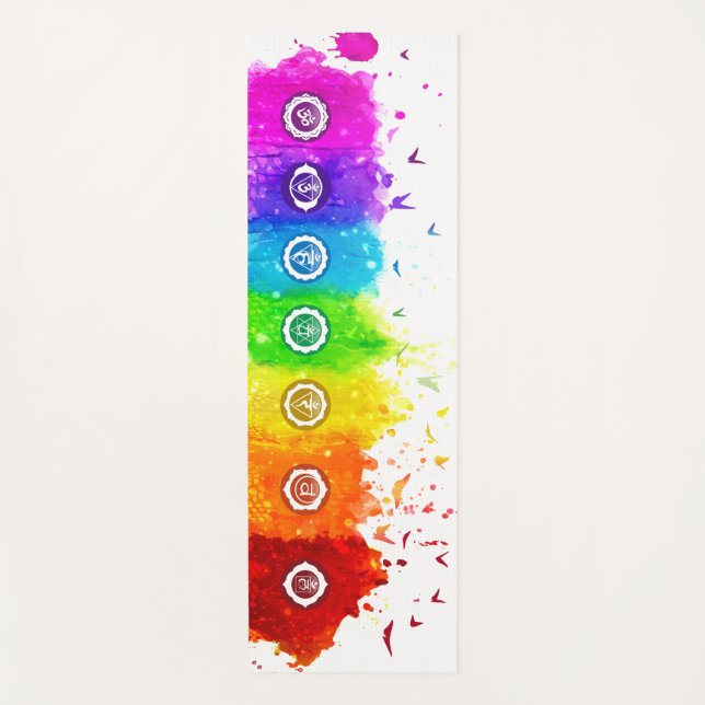 Tapis De Yoga Aquarelle Chakras Yoga Mat - 10 (Devant)