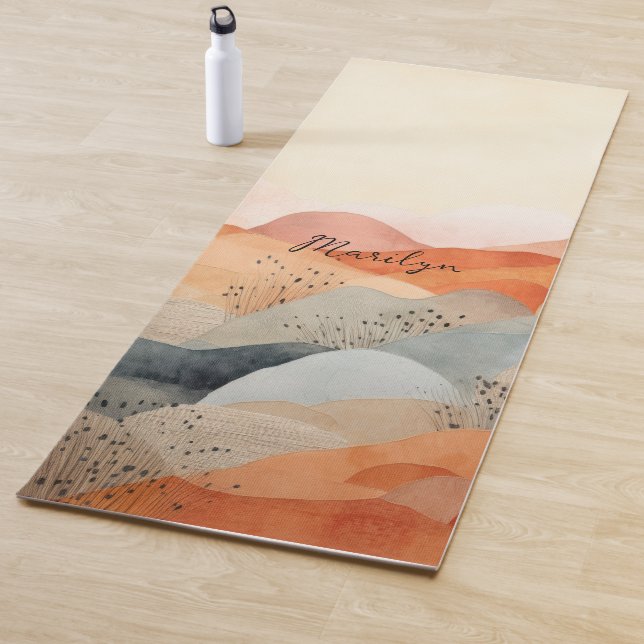 Tapis De Yoga Aquarelle Desert Canyon (En situation)