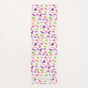 Tapis De Yoga Aquarelle Dinosaure Motif Personnalisé Enfants Ros