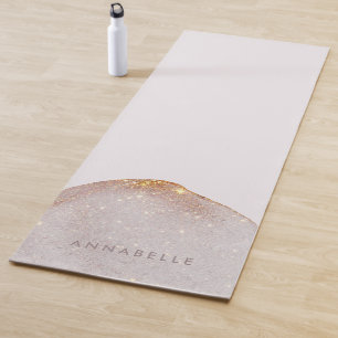 Tapis De Yoga Aquarelle dorée à poutres modernes forme sobre e