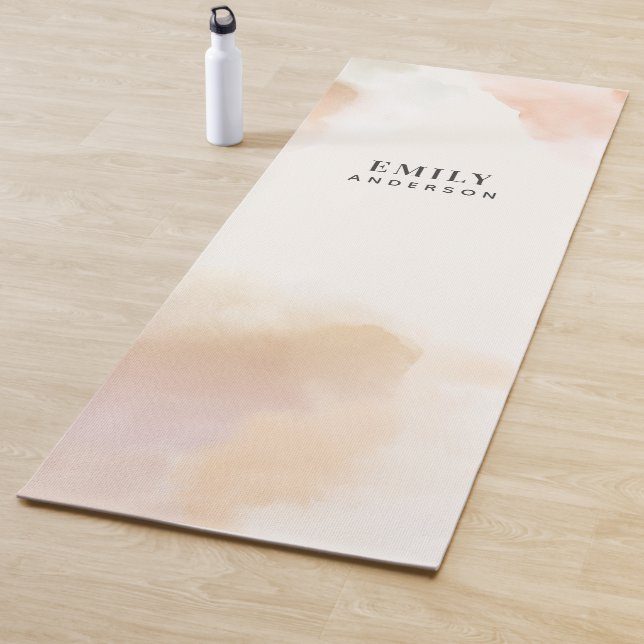 Tapis De Yoga Aquarelle moderne minima élégant yoga de pêche ros (En situation)