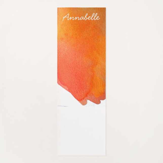 Tapis De Yoga Aquarelle orange vibrant art énergétique (Devant)