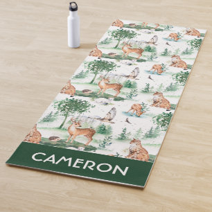 Tapis De Yoga Aquarelle Woodland Baby Motif animal
