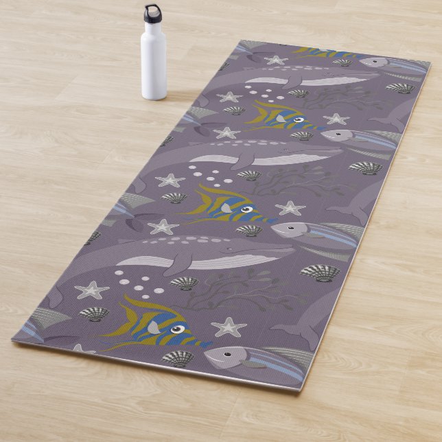 Tapis De Yoga Aquatic animals pattern | ocean underwater life 24 (En situation)