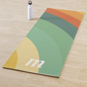 Tapis De Yoga Arc-en-ciel minimaliste rayures faites main