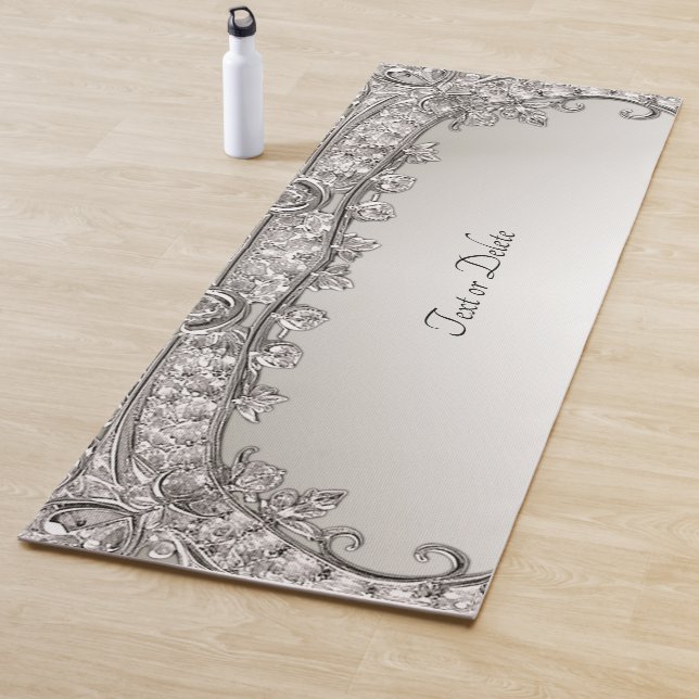 Tapis De Yoga Argent Orné Moderne Yoga Mat (En situation)