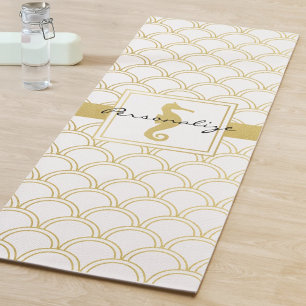 Tapis De Yoga Art Déco Ocean Wave Patten Gold Parties scintillan