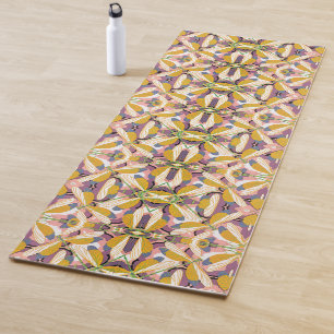 Tapis De Yoga Art Déco vintage jazz pochoir dragonflies de jardi