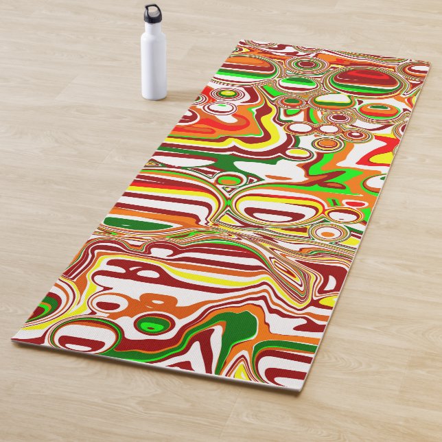 Tapis De Yoga Art numérique des bulles rétro (En situation)