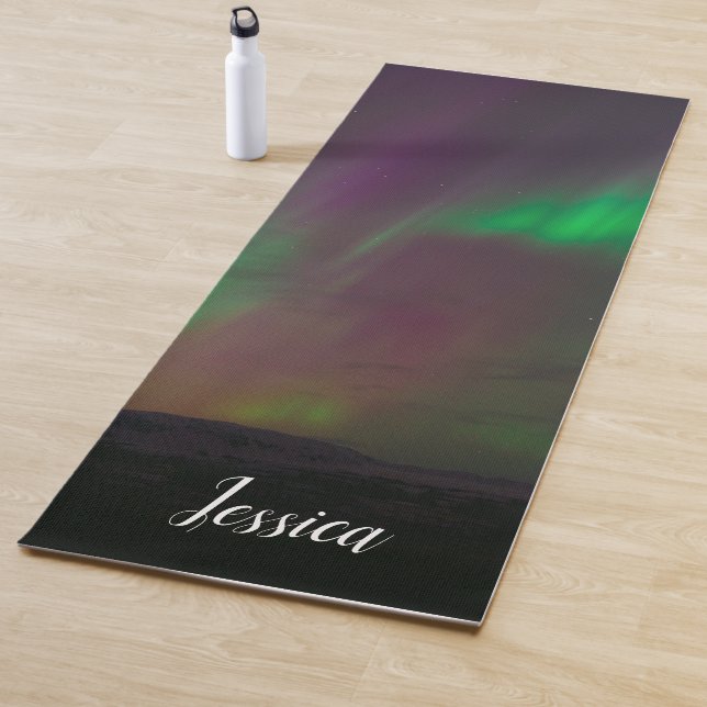 Tapis De Yoga Aurora Borealis Lumières du Nord Montagnes arctiqu (En situation)