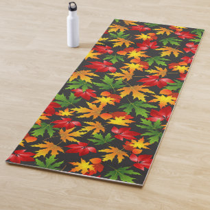 TAPIS DE YOGA AUTOMNE COLORÉ AUTOMNE FEUILLES MAPLE MOTIF ABSTRA