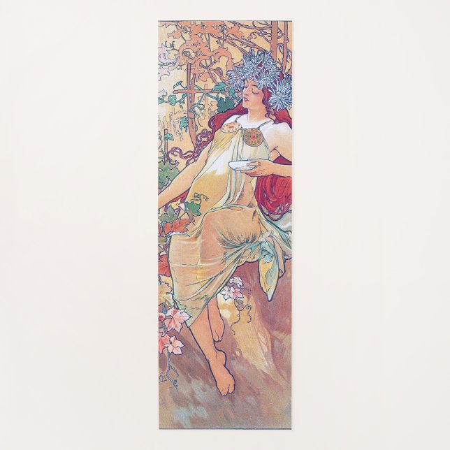 Tapis De Yoga Automne (Quatre Saisons), Alphonse Mucha (Devant)