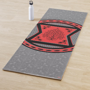 Tapis De Yoga Avengers   Rouge & Noir Paisley Logo Black Widow