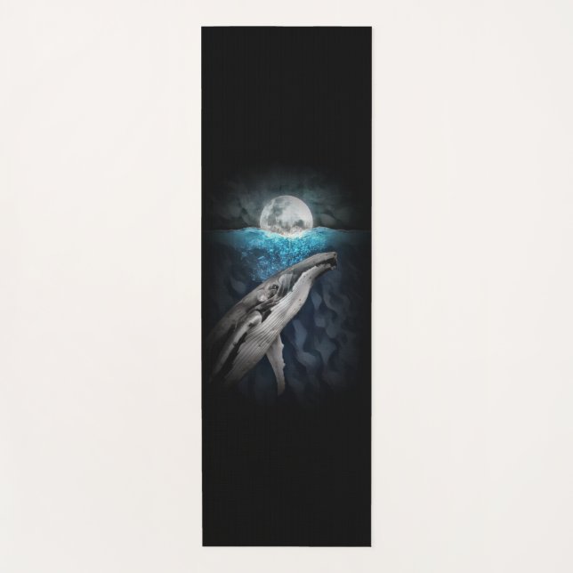 Tapis De Yoga Baleine au clair de lune (Devant)