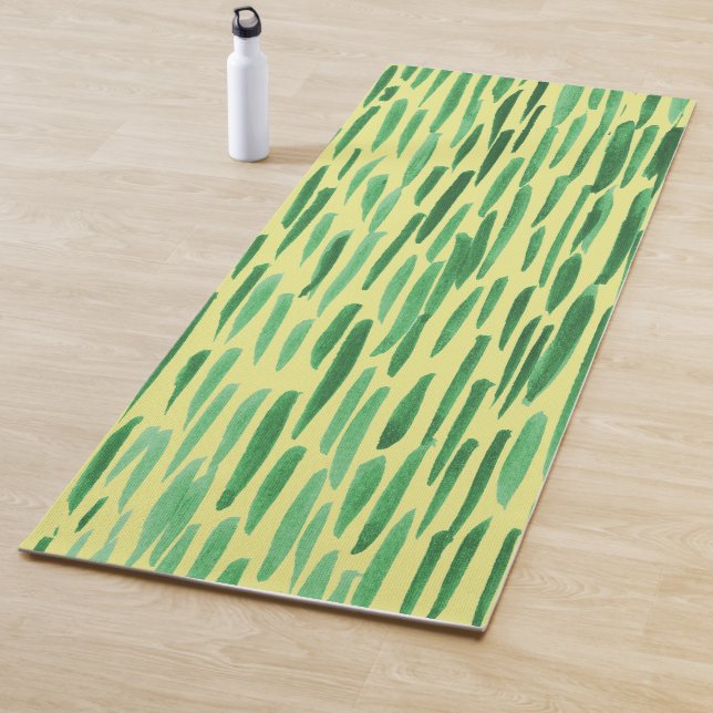 Tapis De Yoga Bambou Motif Tiki Vibe Grandes Vertes (En situation)