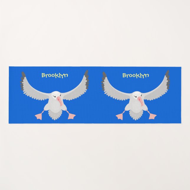 Tapis De Yoga Bande dessinée de l'oiseau mûre albatros (Devant (Horizontal))