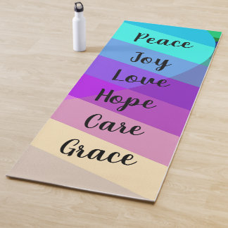 Tapis De Yoga Bande multicolore Avec Texte Facultatif