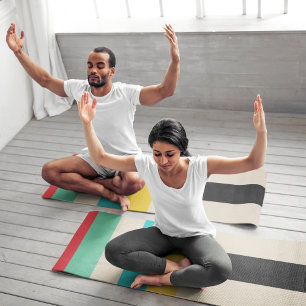 Tapis De Yoga Bandes de bandes multicolores