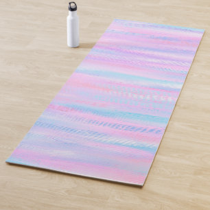 Tapis De Yoga Bandes Peintes Turquoise Rose violet