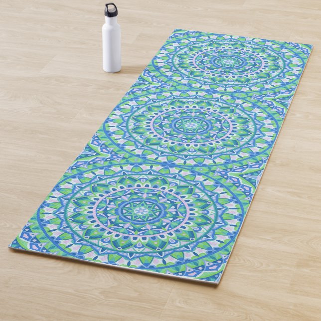 Tapis De Yoga Base bleue Mandala (En situation)