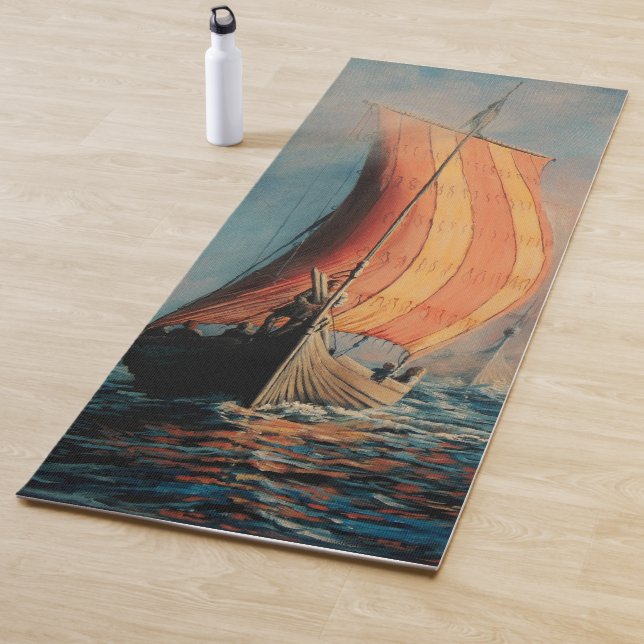 Tapis De Yoga Bateau viking/bateau long en mer  (En situation)