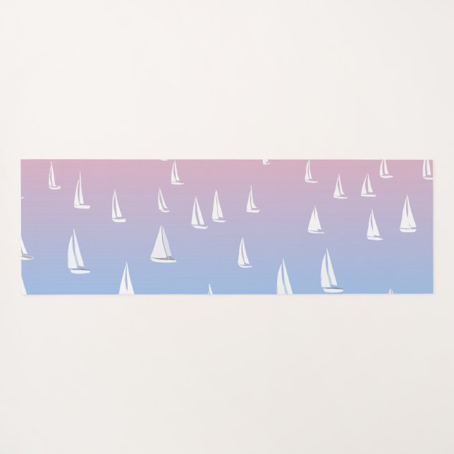 Tapis De Yoga Bateaux à voile sur l'océan (Dos (Horizontal))