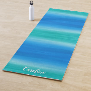 Tapis De Yoga Beach Ombre Ocean Green Exercice Yoga Mat