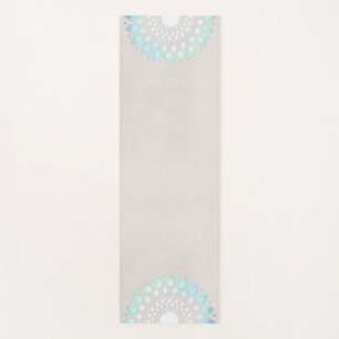 Tapis De Yoga Beau bleu turquoise Lotus Mandala