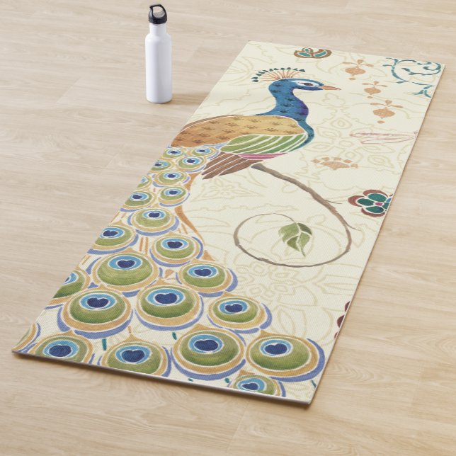 Tapis De Yoga Beau paon (En situation)