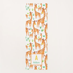 Tapis De Yoga Belle aquarelle Giraffe Animal Personnalisé