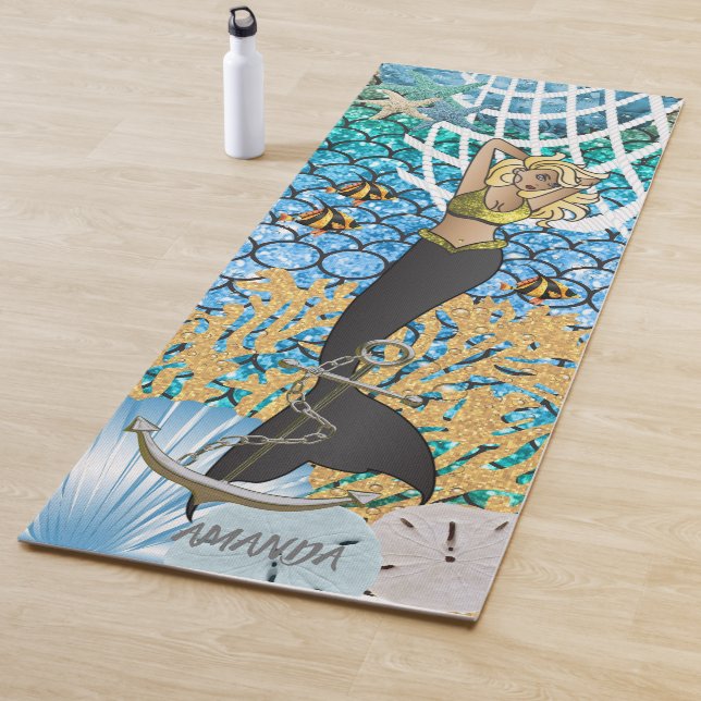 Tapis De Yoga Belle fille de sirène (En situation)