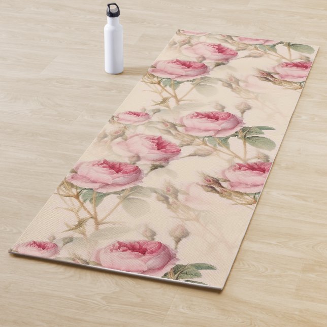 Tapis De Yoga Belle florale Vintage (En situation)