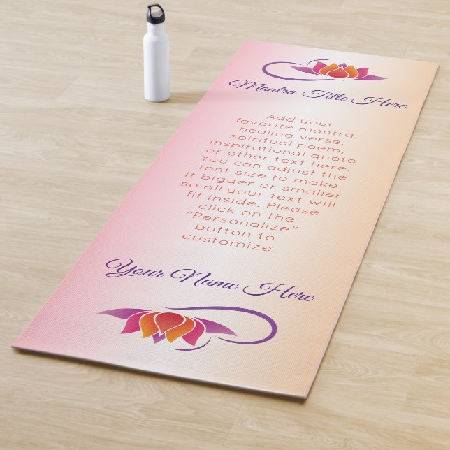 Tapis De Yoga Belle gradation rose orange pourpre de Lotus Ombre (En situation)