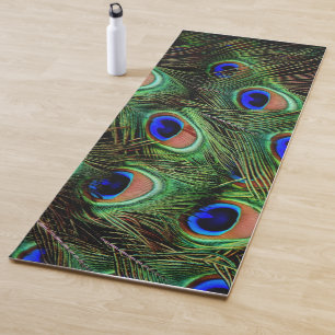 Tapis De Yoga Belles plumes de paon