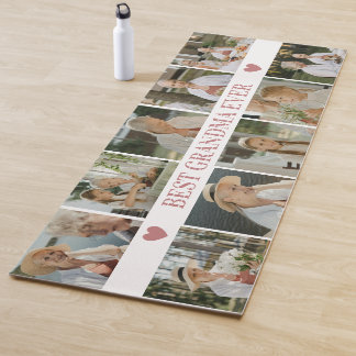 Tapis De Yoga Best Grandma Ever Photo Collage – Gift with Hearts