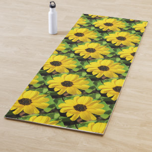Tapis De Yoga Black Eyed Susan - Fleur Yoga Mat (1 Côté)