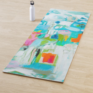 Tapis De Yoga Bleu abstrait