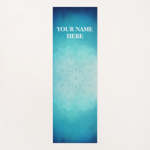 Tapis De Yoga Bleu de glace naturel Mandala Floral