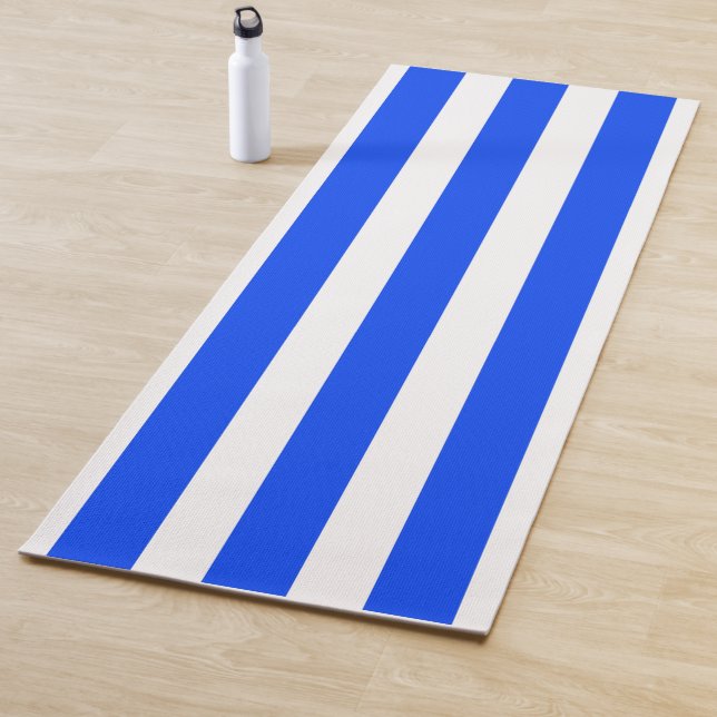 Tapis De Yoga Bleu et Motif blanc pour voiles verticales (En situation)