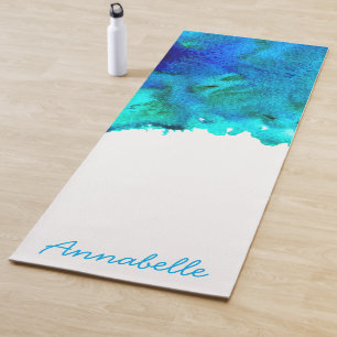 Tapis De Yoga Bleu océan apaisant personnel dynamique art énergé