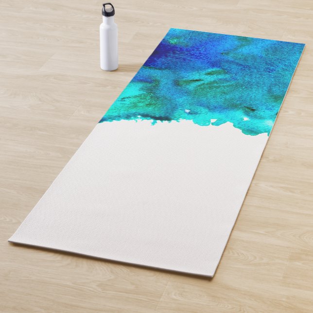 Tapis De Yoga Bleu océan apaisant personnel dynamique art énergé (En situation)