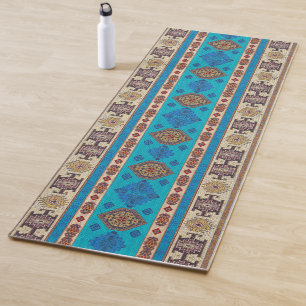 Tapis De Yoga Bleu oriental antique Turc Ottoman Kilim Rug