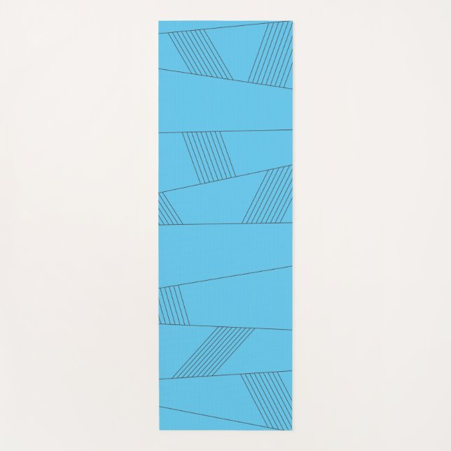 Tapis De Yoga Bleu, simple, élégant, abstrait motif (Devant)