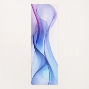 Tapis De Yoga Bleu transparent et formes lavande