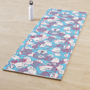Tapis De Yoga Blue Funny mignonne Tricot Kitten Ball