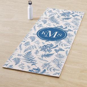 Tapis De Yoga Blue Garden Butterfly & Floral Garden Motif